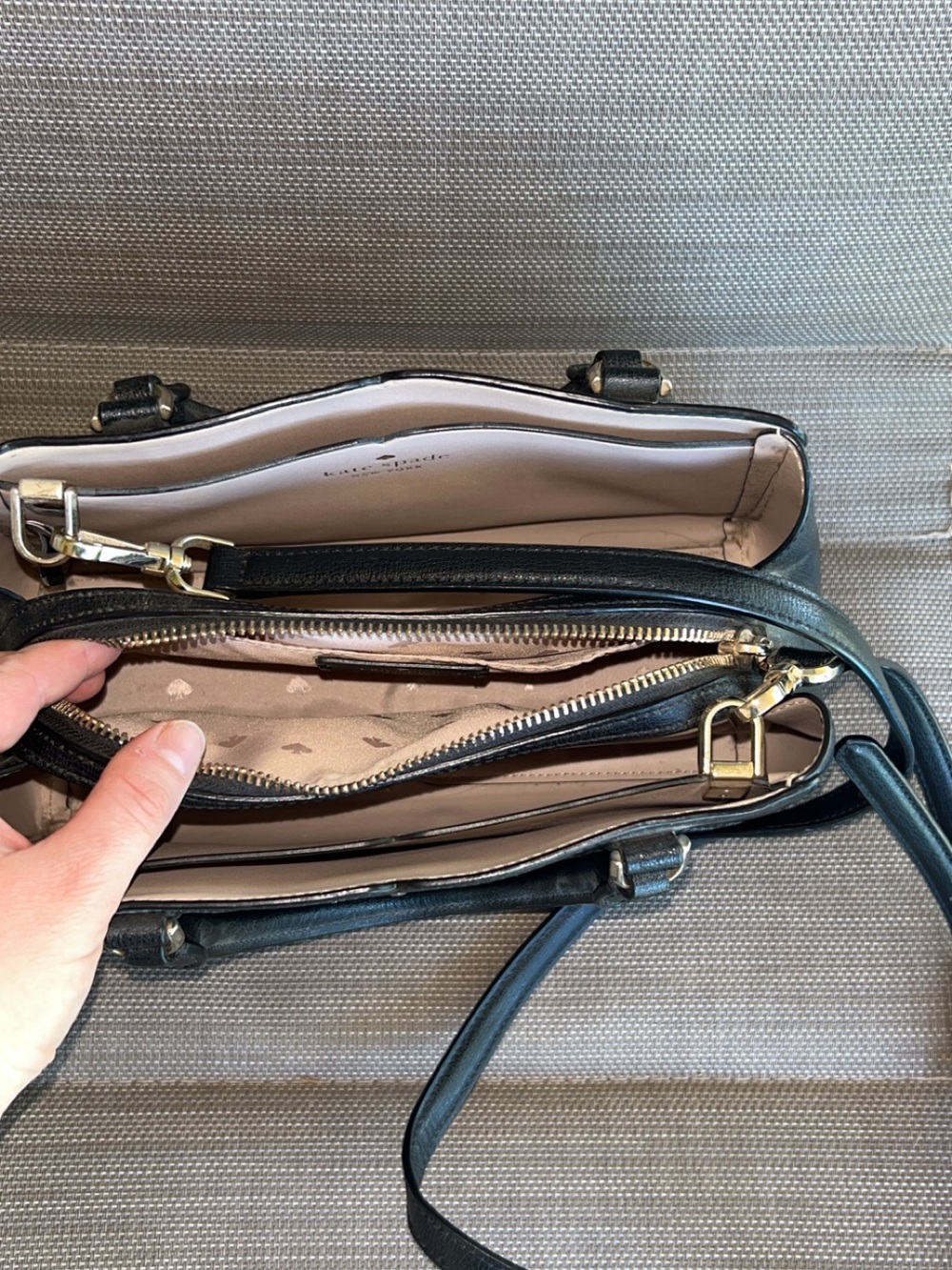 kate spade Black Leather Satchel with Pink Interior - Picture 2 of 2